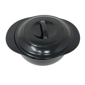 Xtrema Sauce Pot 2.5 qt Black Good Ceramic Stovetop Microwave Oven Safe with Lid